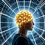 A visually stunning abstract representation of Artificial Intelligence (AI) and Blockchain synergy. Interconnected, glowing neural network patterns (AI) seamlessly merge with transparent, immutable ledger lines and securely interlinked data blocks (Blockchain). The composition emphasizes clarity and trust, with data streams flowing cleanly across the secure network. The setting is a futuristic, clean digital environment, bathed in soft, bright light, evoking innovation and reliability. Professional photography, high quality, safe for work, appropriate content, fully clothed, professional, modest, family-friendly.